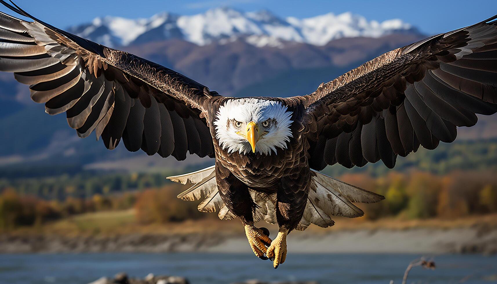 AI generated Majestic bird of prey soaring in nature freedom generated by AI photo