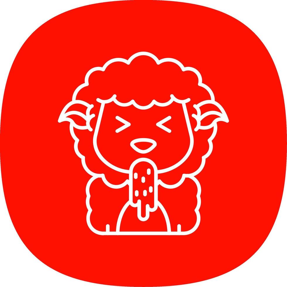 Vomit Line Curve Icon vector