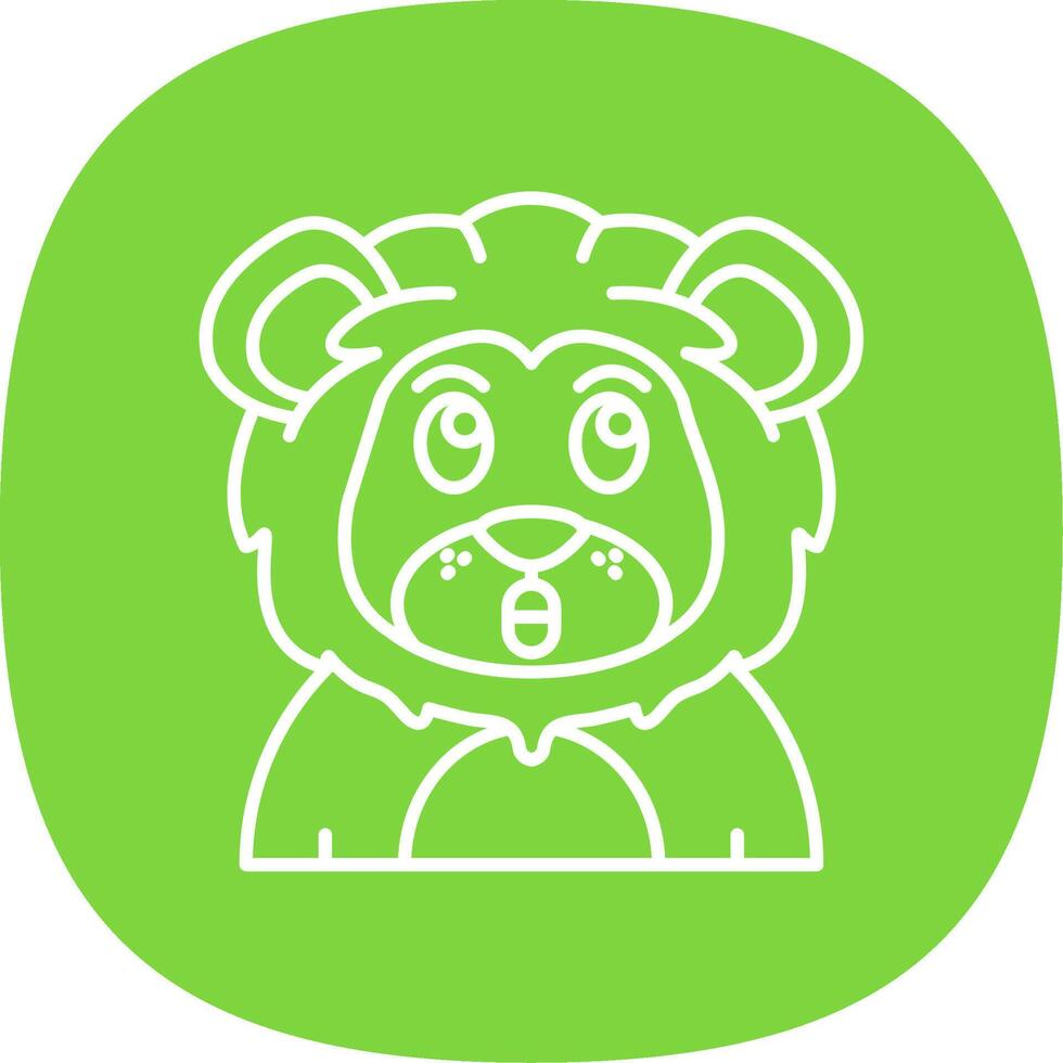 Surprised Line Curve Icon vector