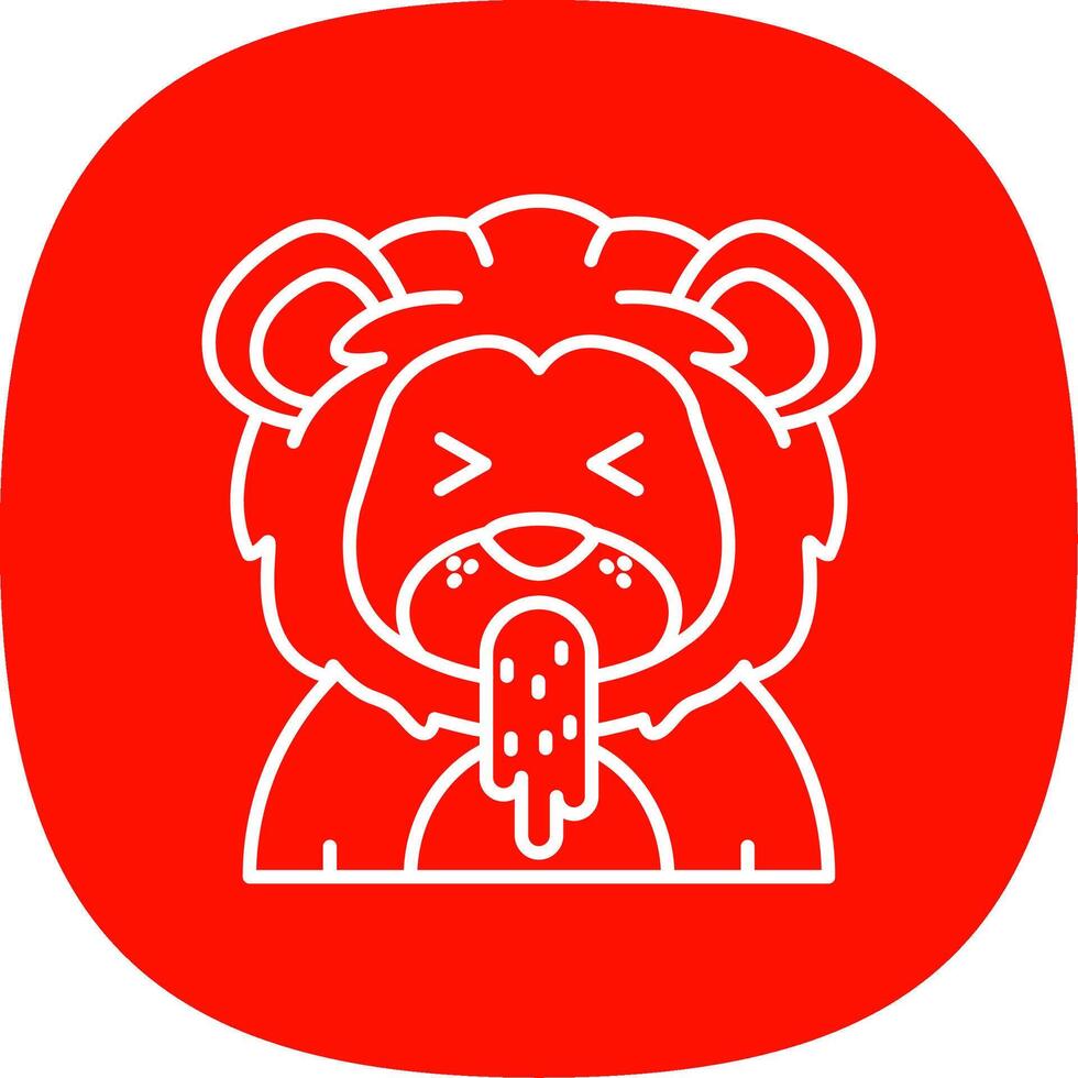 Vomit Line Curve Icon vector