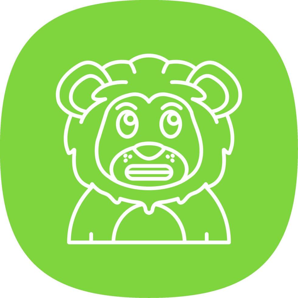 Shocked Line Curve Icon vector