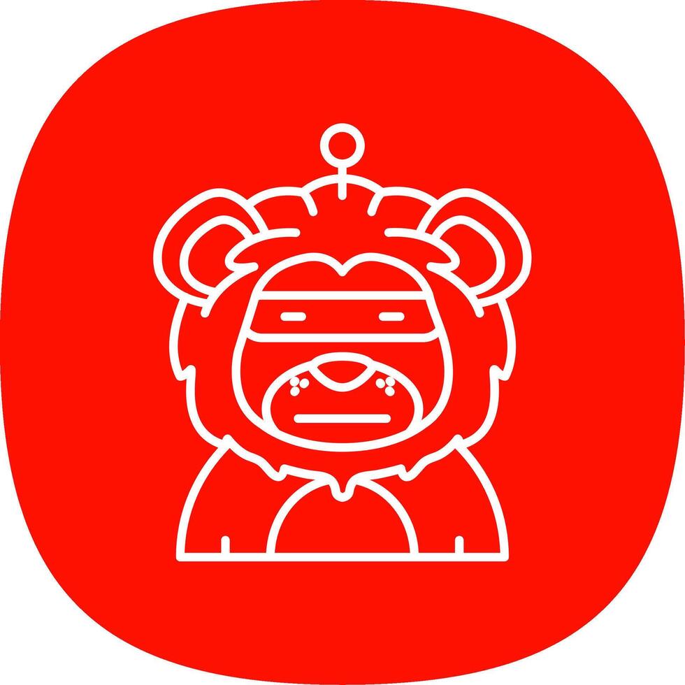 Robot Line Curve Icon vector