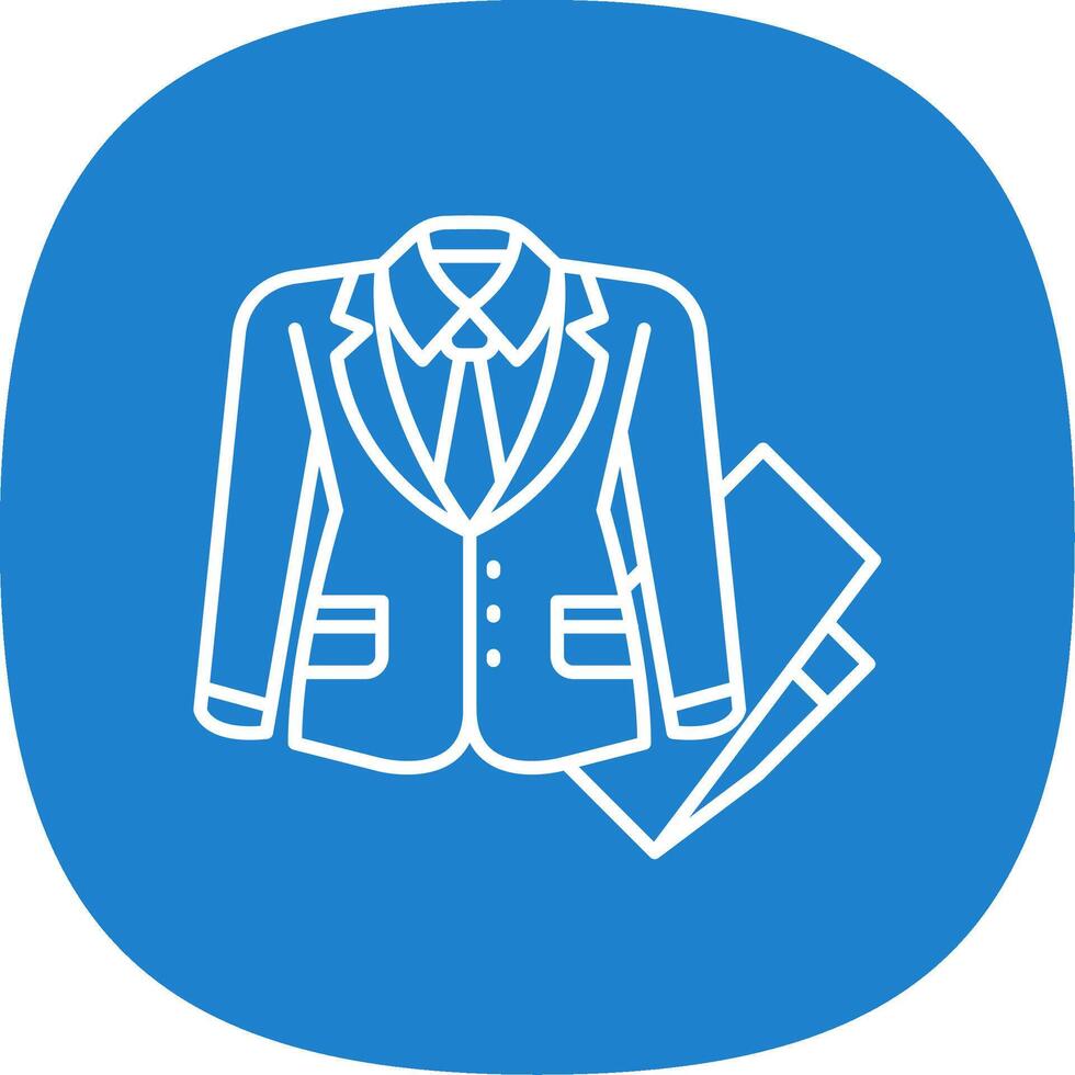 negocio traje línea curva icono vector