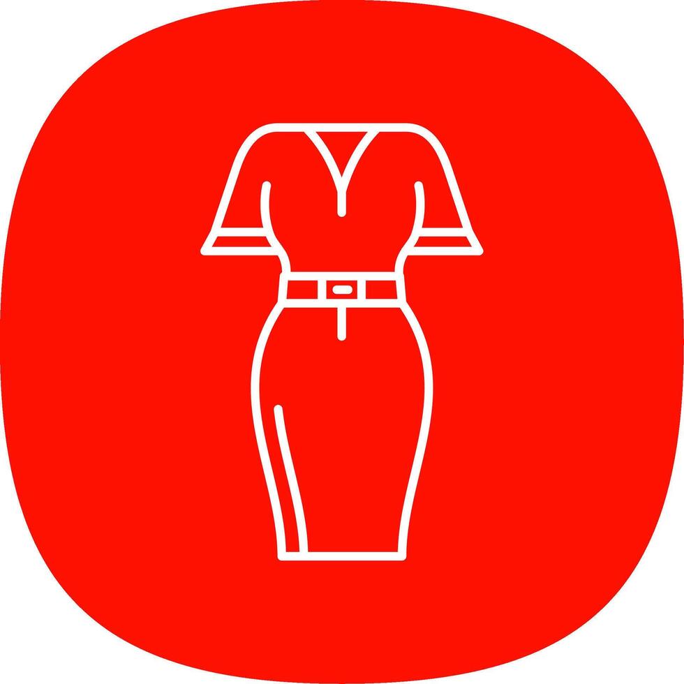 Mini dress Line Curve Icon vector