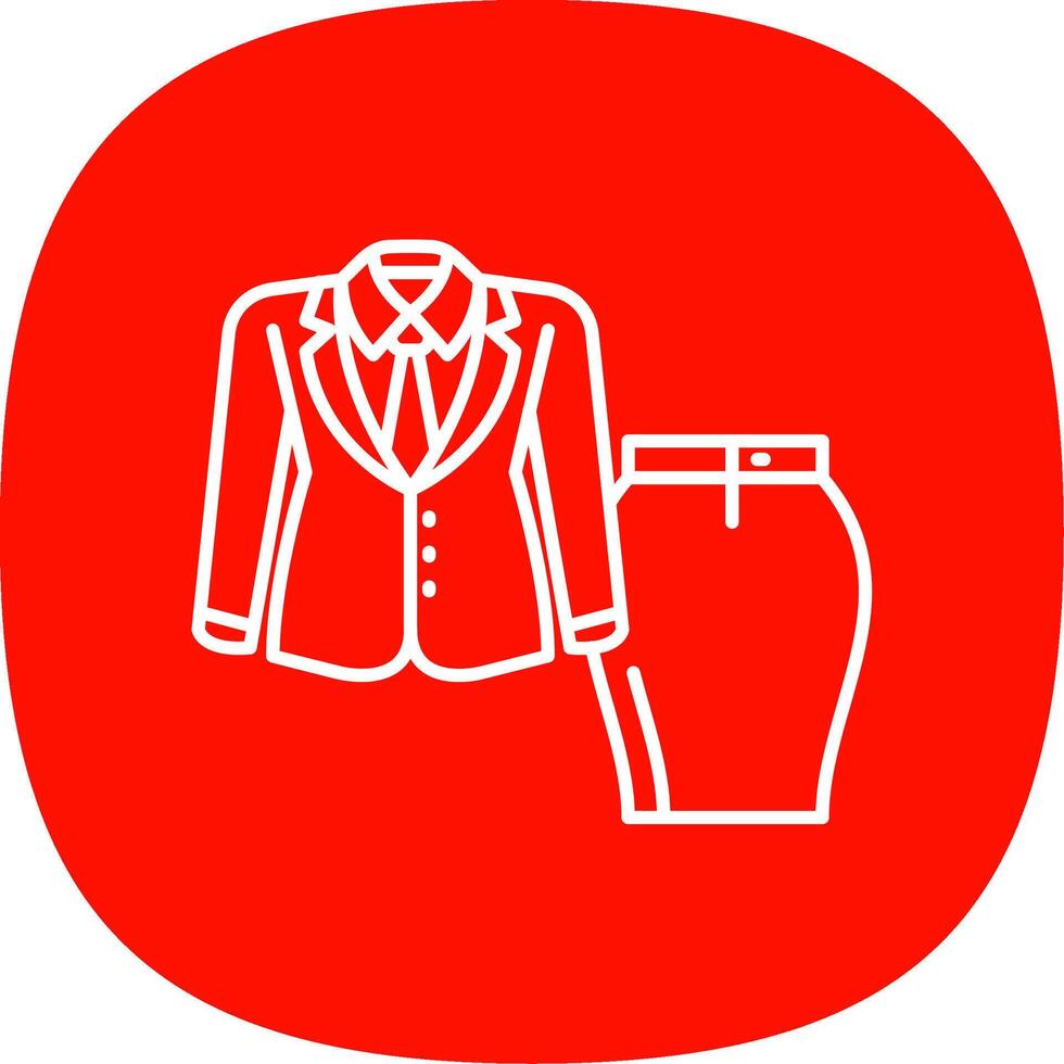 Women suit Line Curve Icon vector