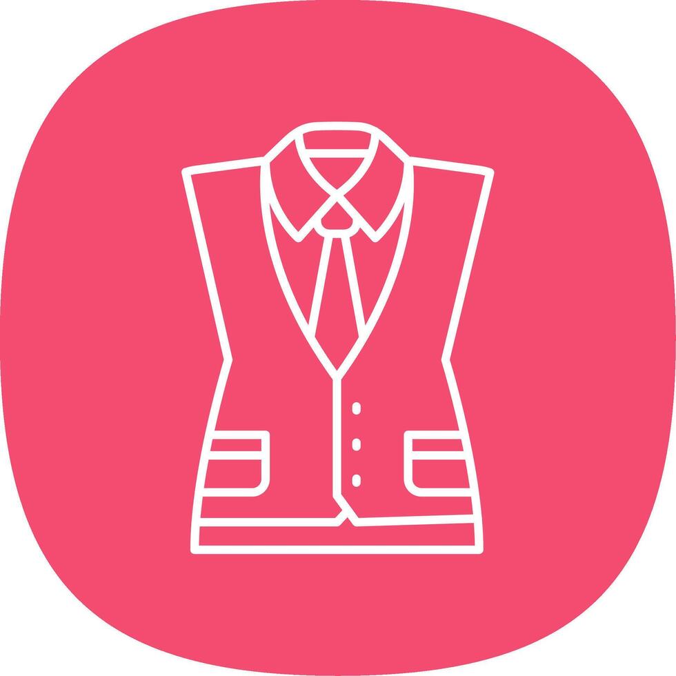 Waistcoat Line Curve Icon vector