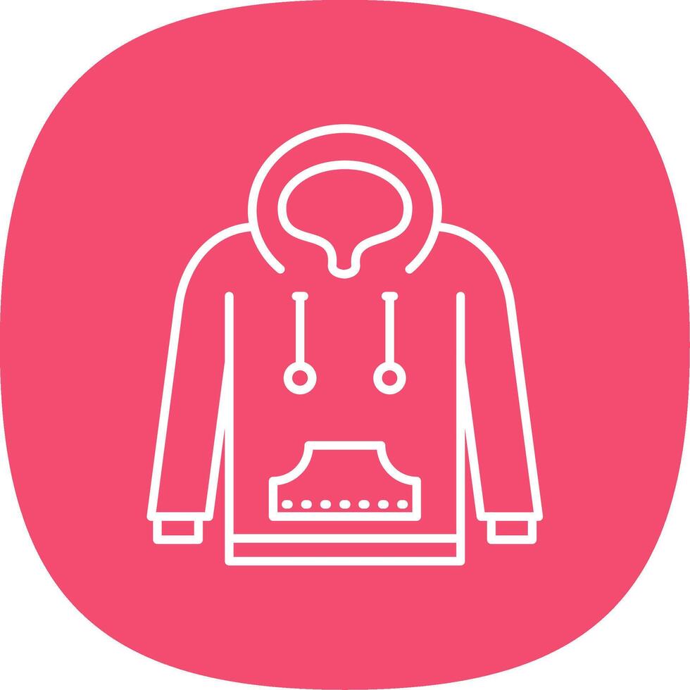 Hoodie Line Curve Icon vector