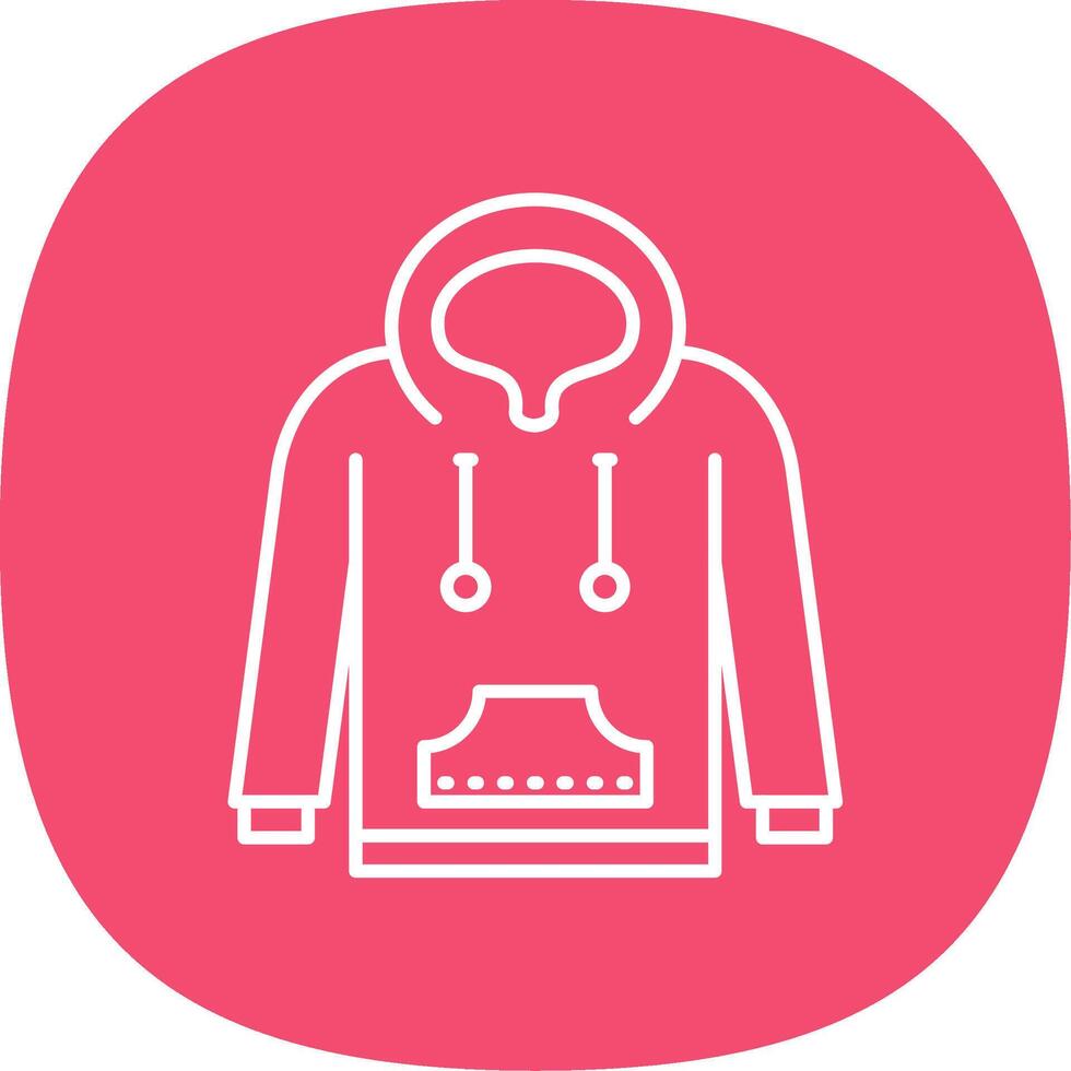 Hoodie Line Curve Icon vector