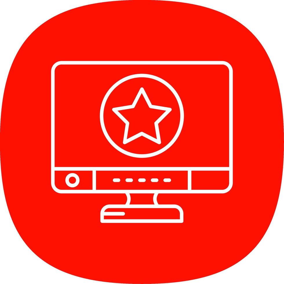 Star Line Curve Icon vector