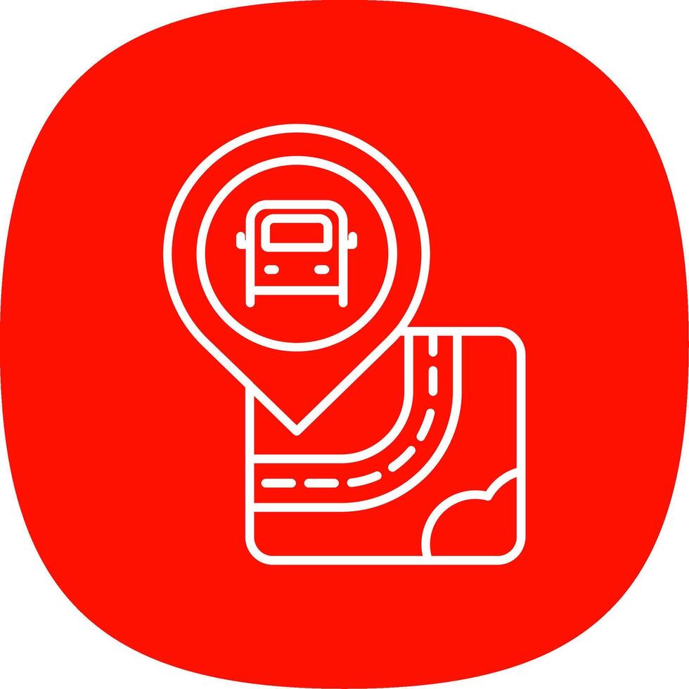 Bus stop Line Curve Icon vector