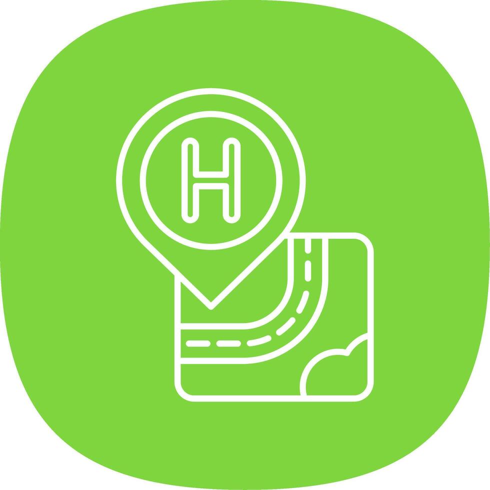 Hospital Line Curve Icon vector
