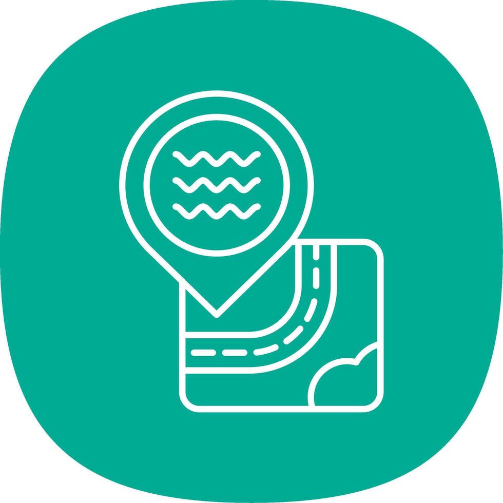 Pool Line Curve Icon vector