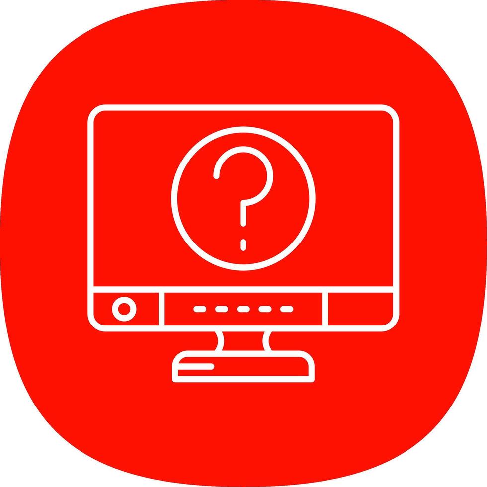 Question Line Curve Icon vector