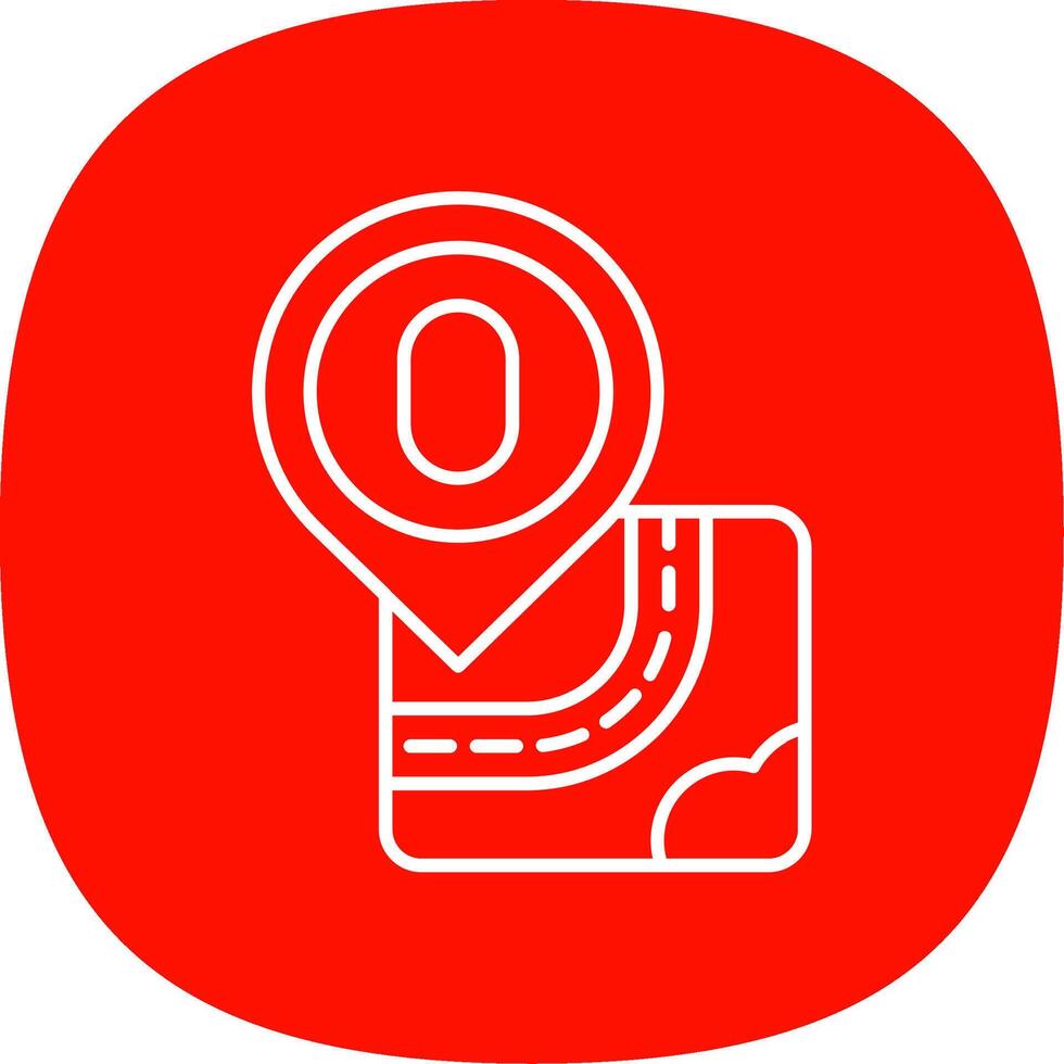 Zero Line Curve Icon vector