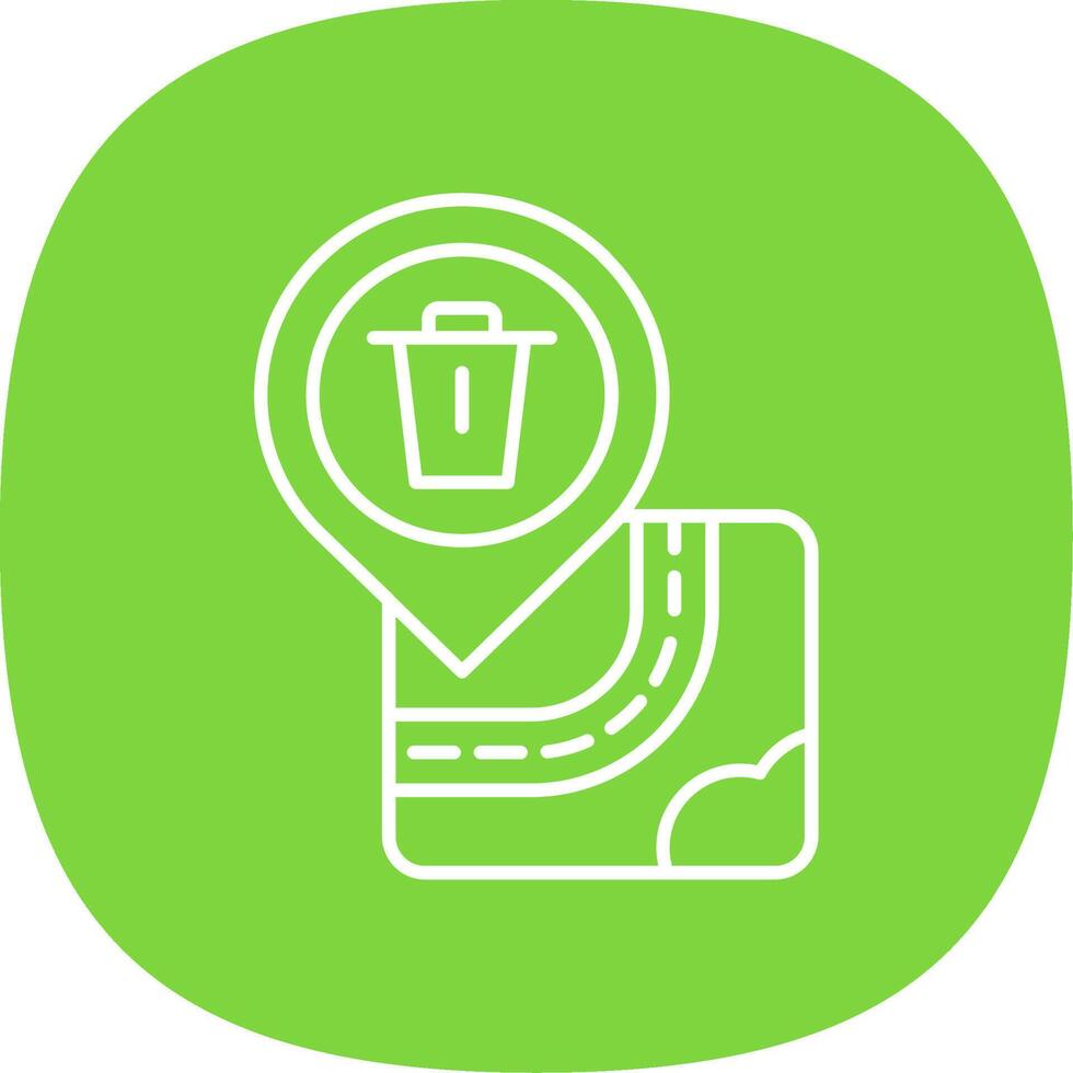 Bin Line Curve Icon vector