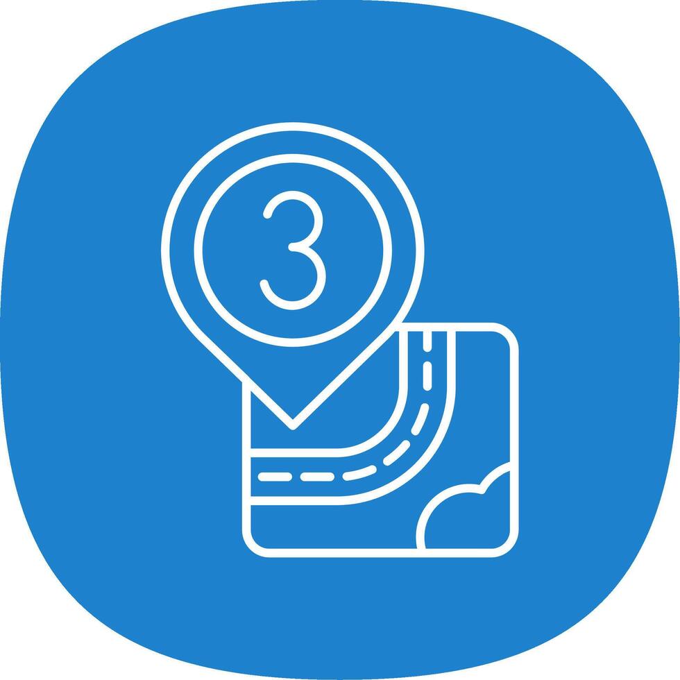 Three Line Curve Icon vector