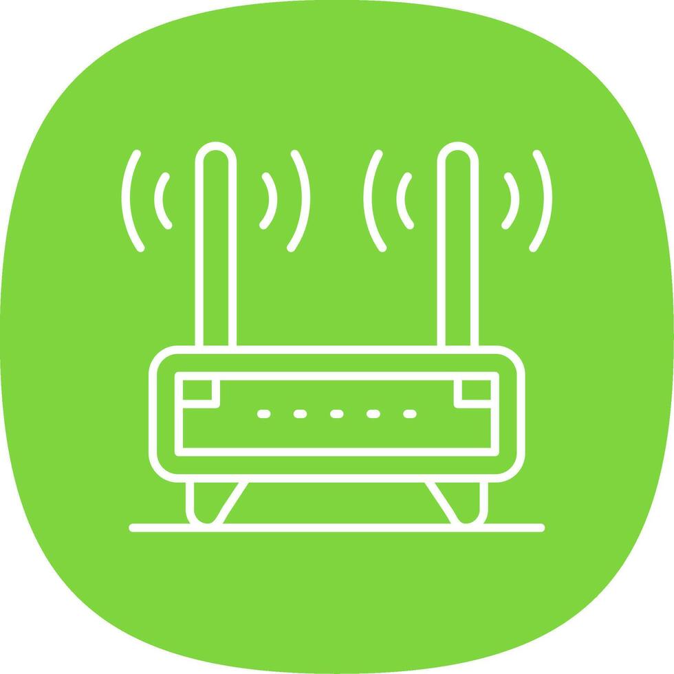 Router Line Curve Icon vector