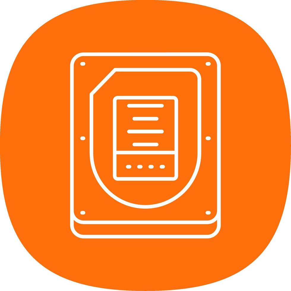 Disk Line Curve Icon vector