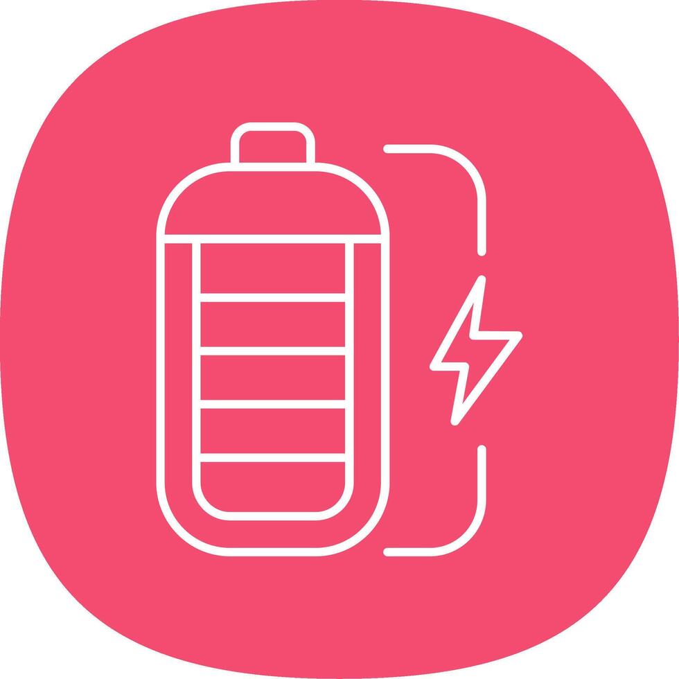 Battery Line Curve Icon vector