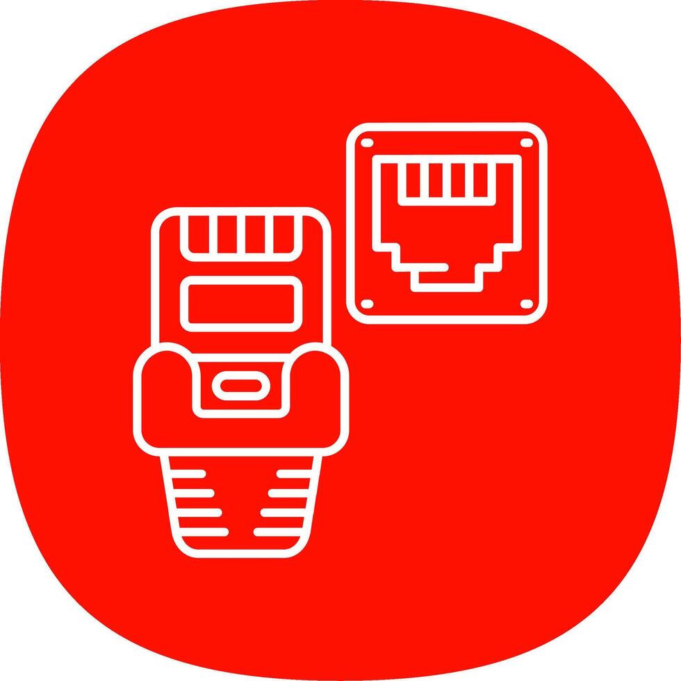 Ethernet Line Curve Icon vector