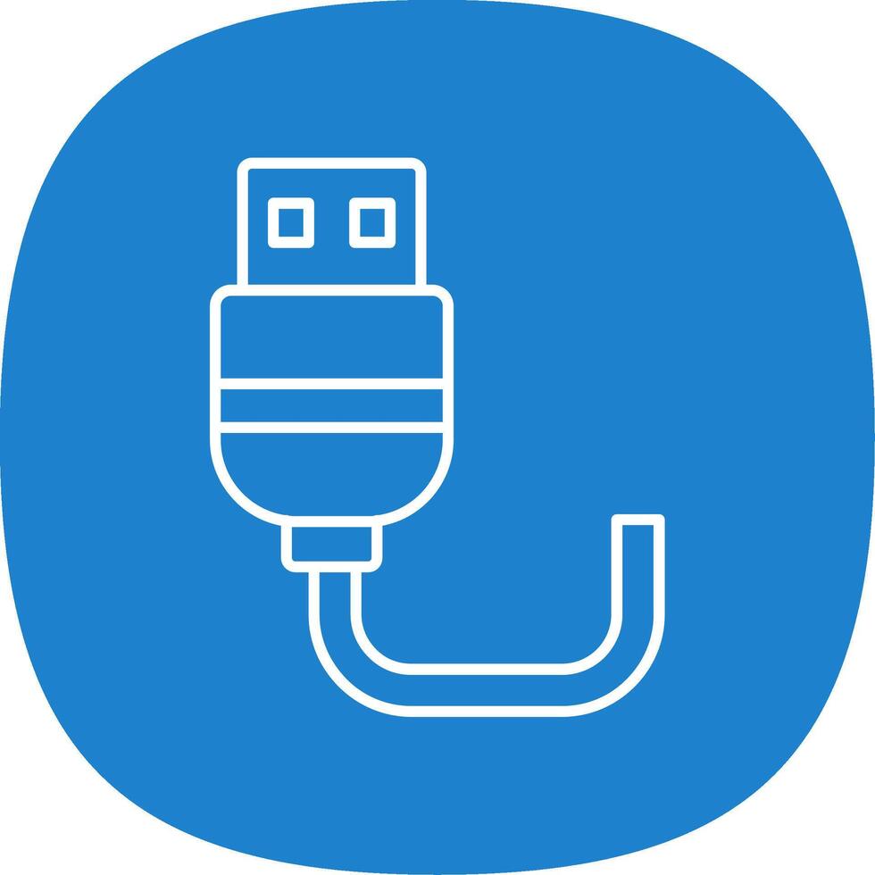 Usb Line Curve Icon vector