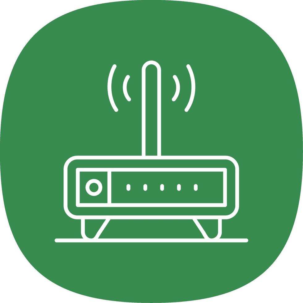 Modem Line Curve Icon vector
