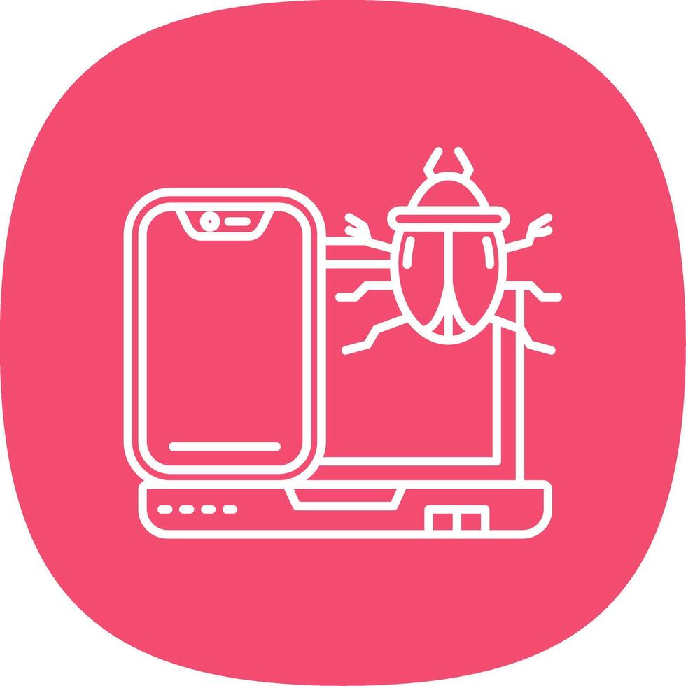 Bug Line Curve Icon vector