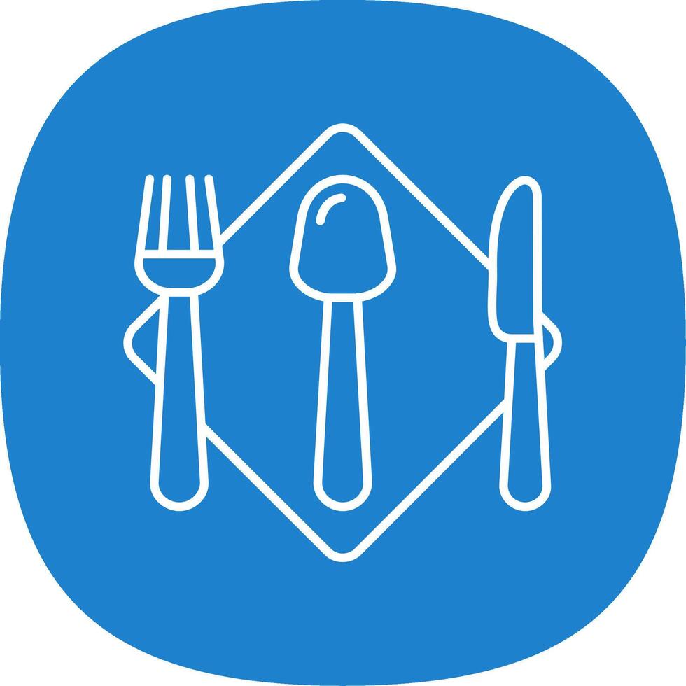 Cutlery Line Curve Icon vector