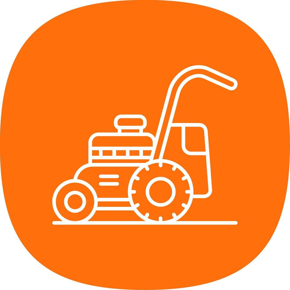 Mower Line Curve Icon vector