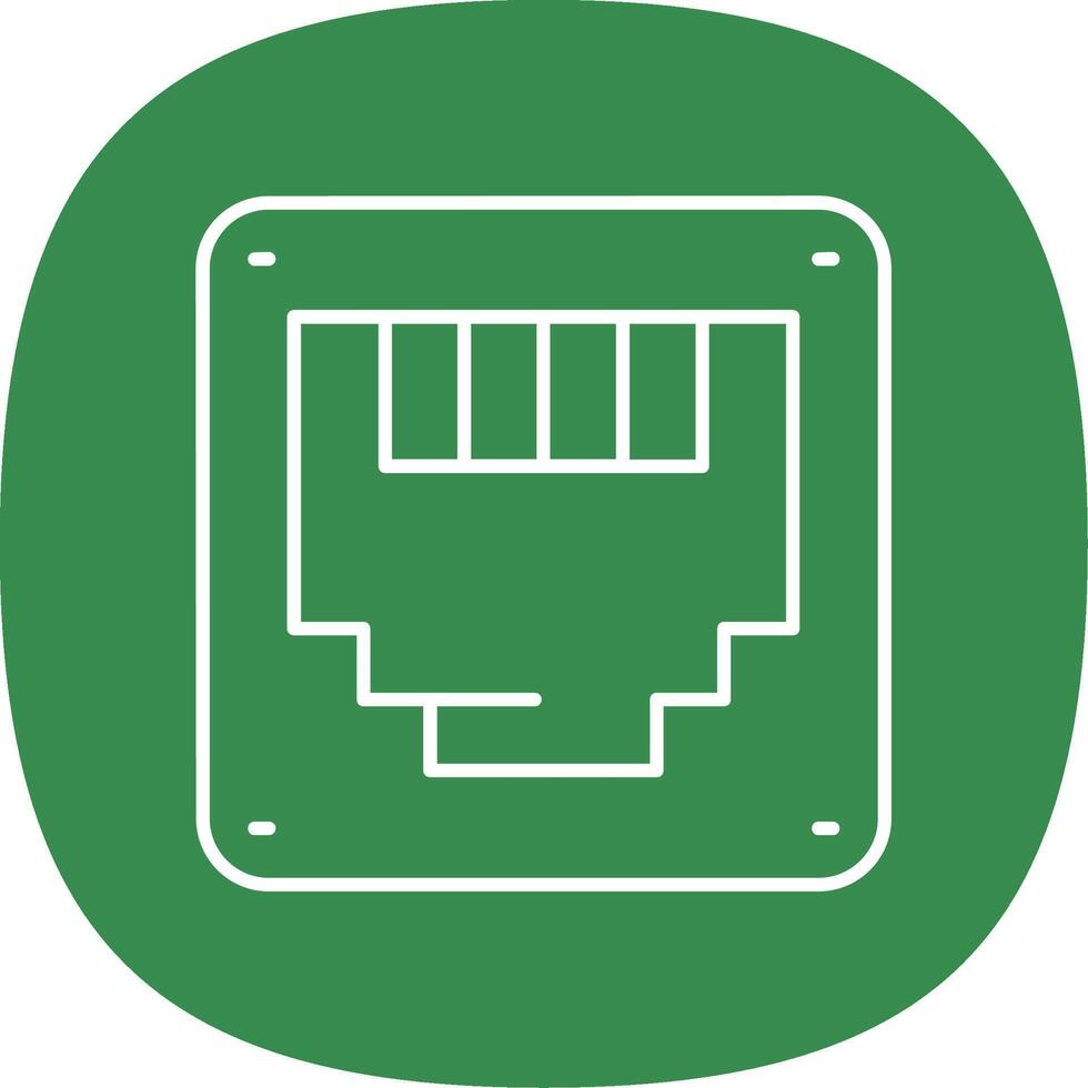 Ethernet Line Curve Icon vector