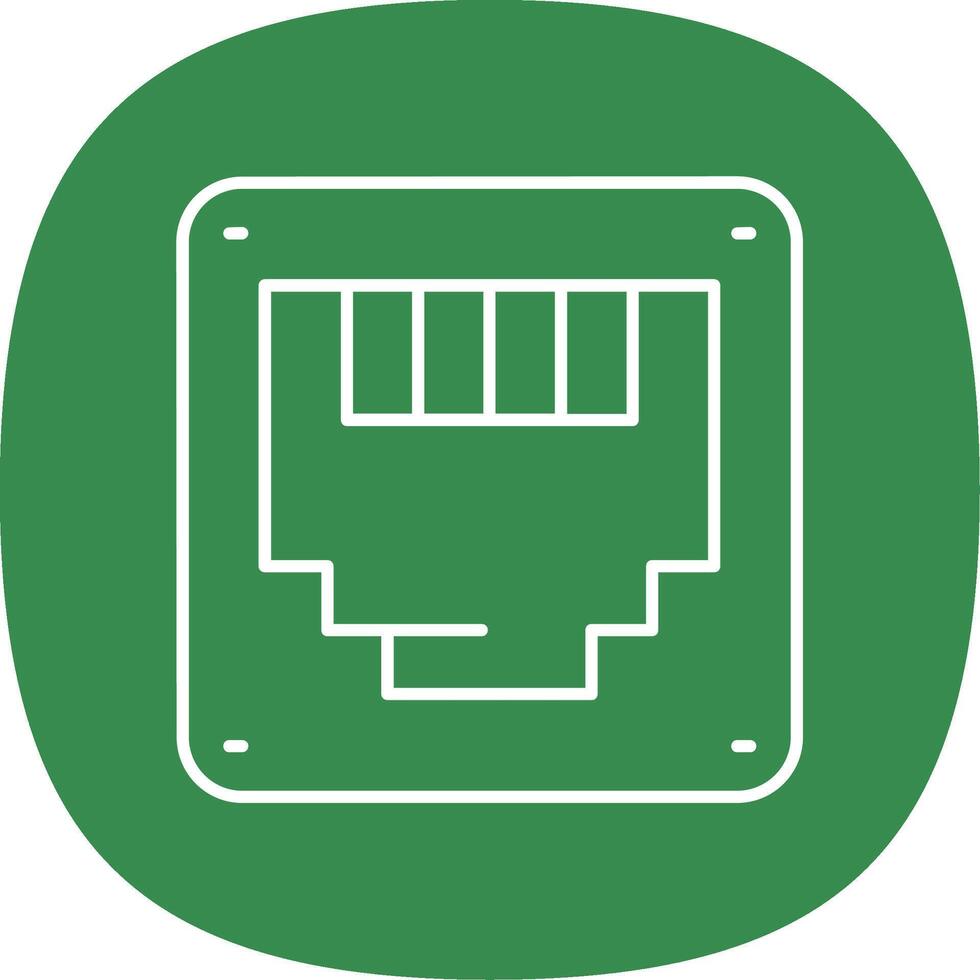 Ethernet Line Curve Icon vector