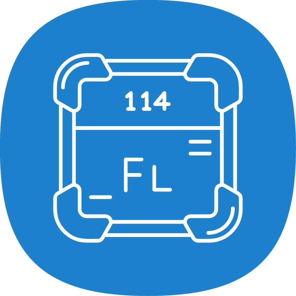 Flerovium Line Curve Icon vector