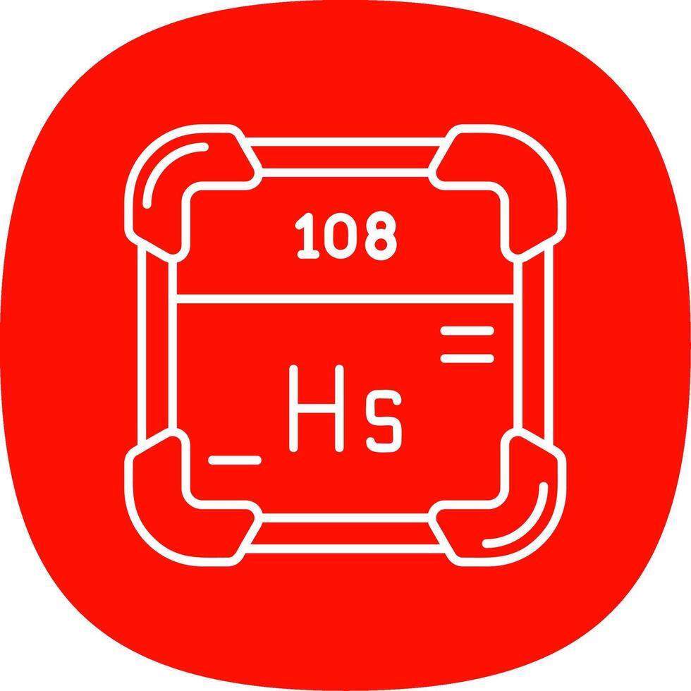 hassium línea curva icono vector