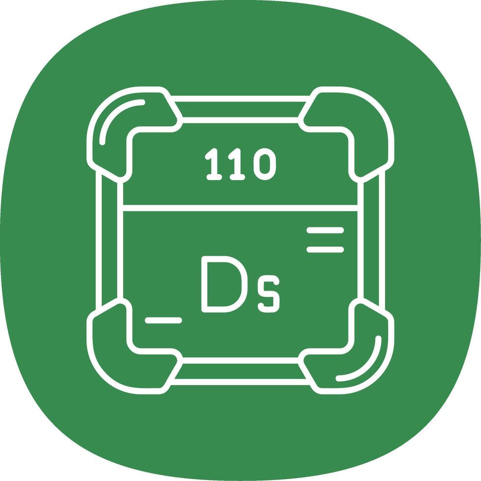 Darmstadtium línea curva icono vector