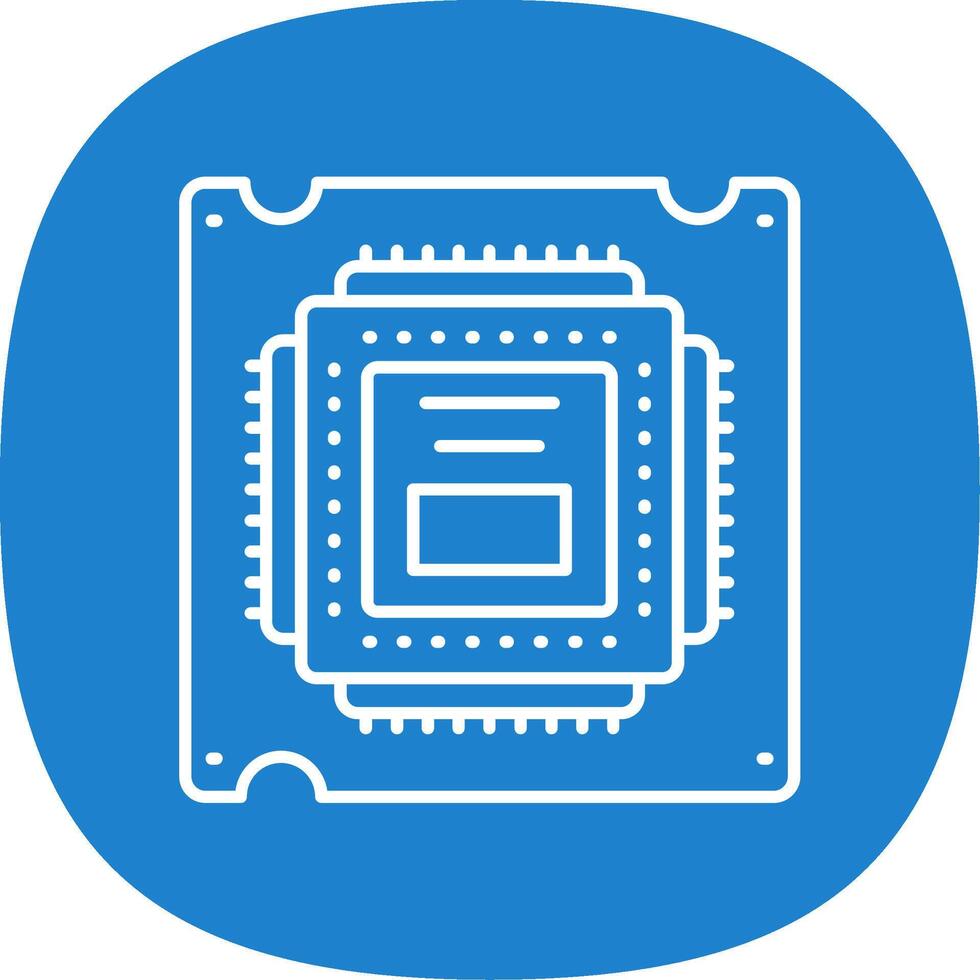 Processor Line Curve Icon vector