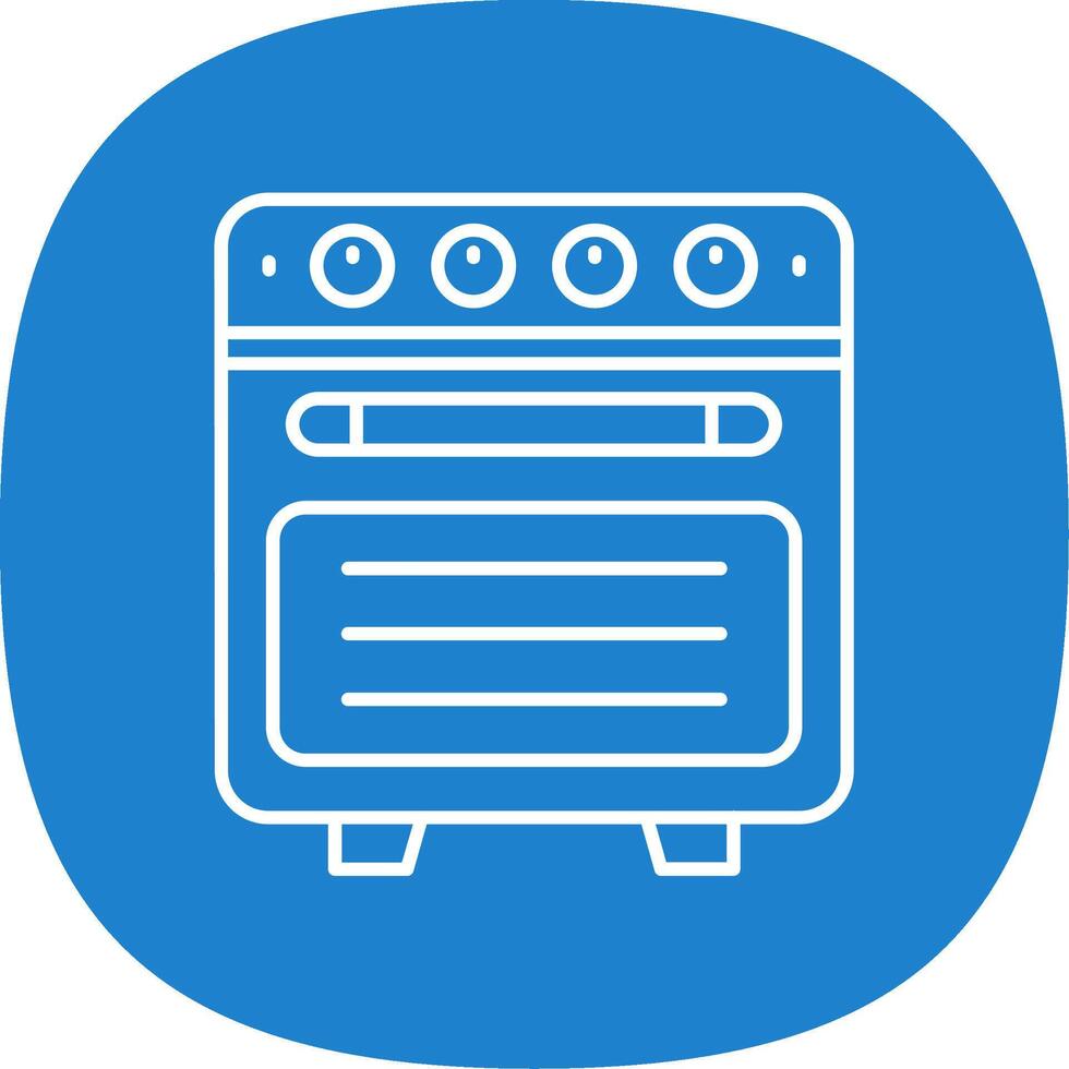 Oven Line Curve Icon vector