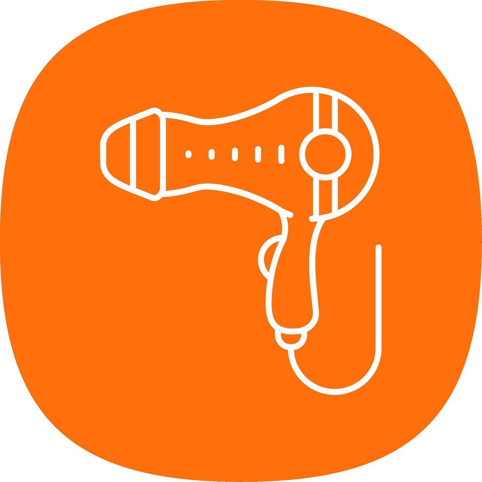 Hair dryer Line Curve Icon vector