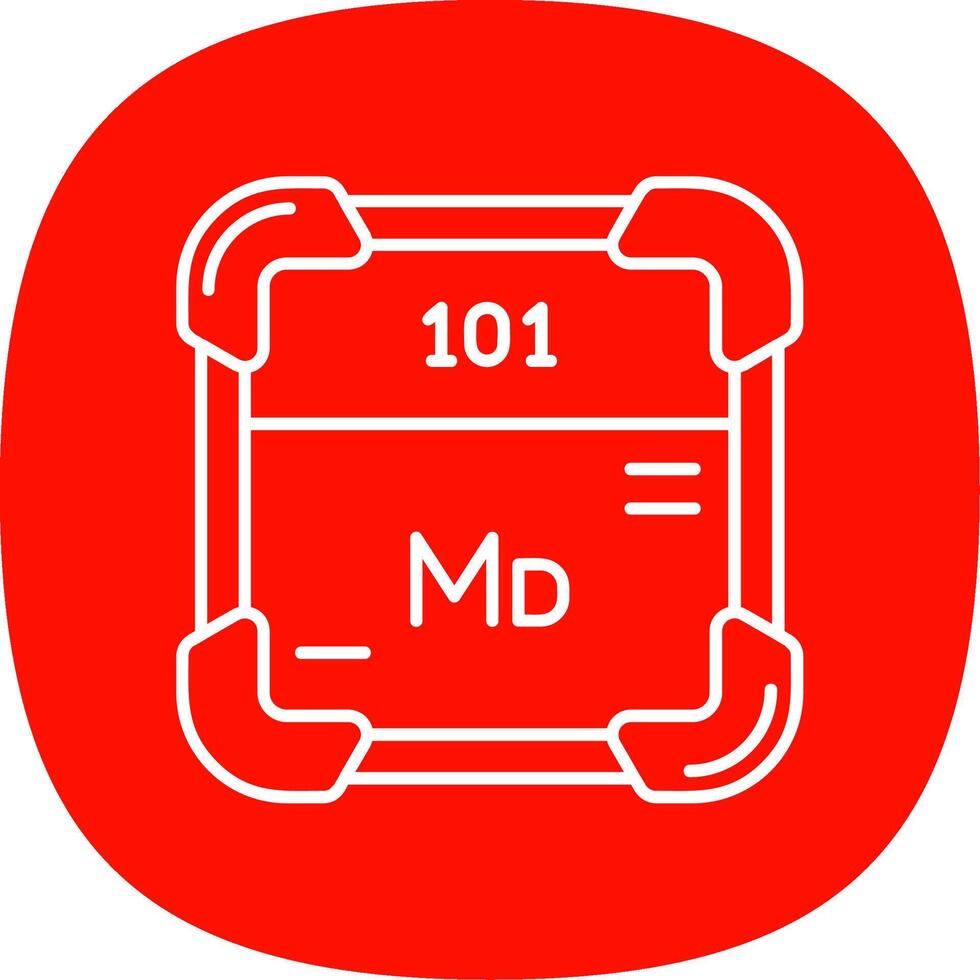 Mendelevium Line Curve Icon vector