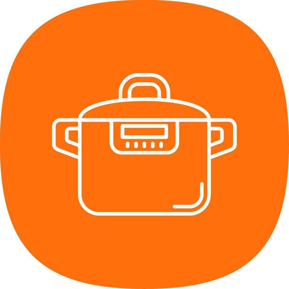 Pressure cooker Line Curve Icon vector