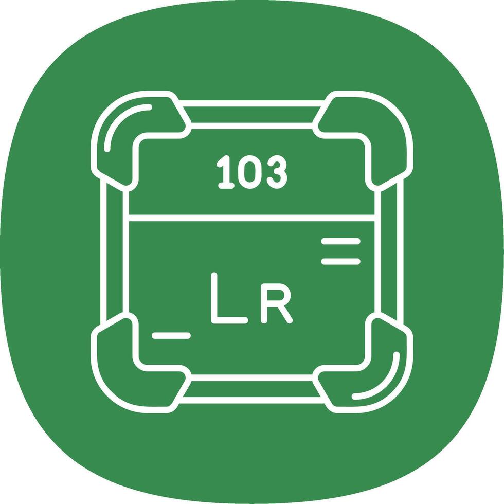 Lawrencium Line Curve Icon vector