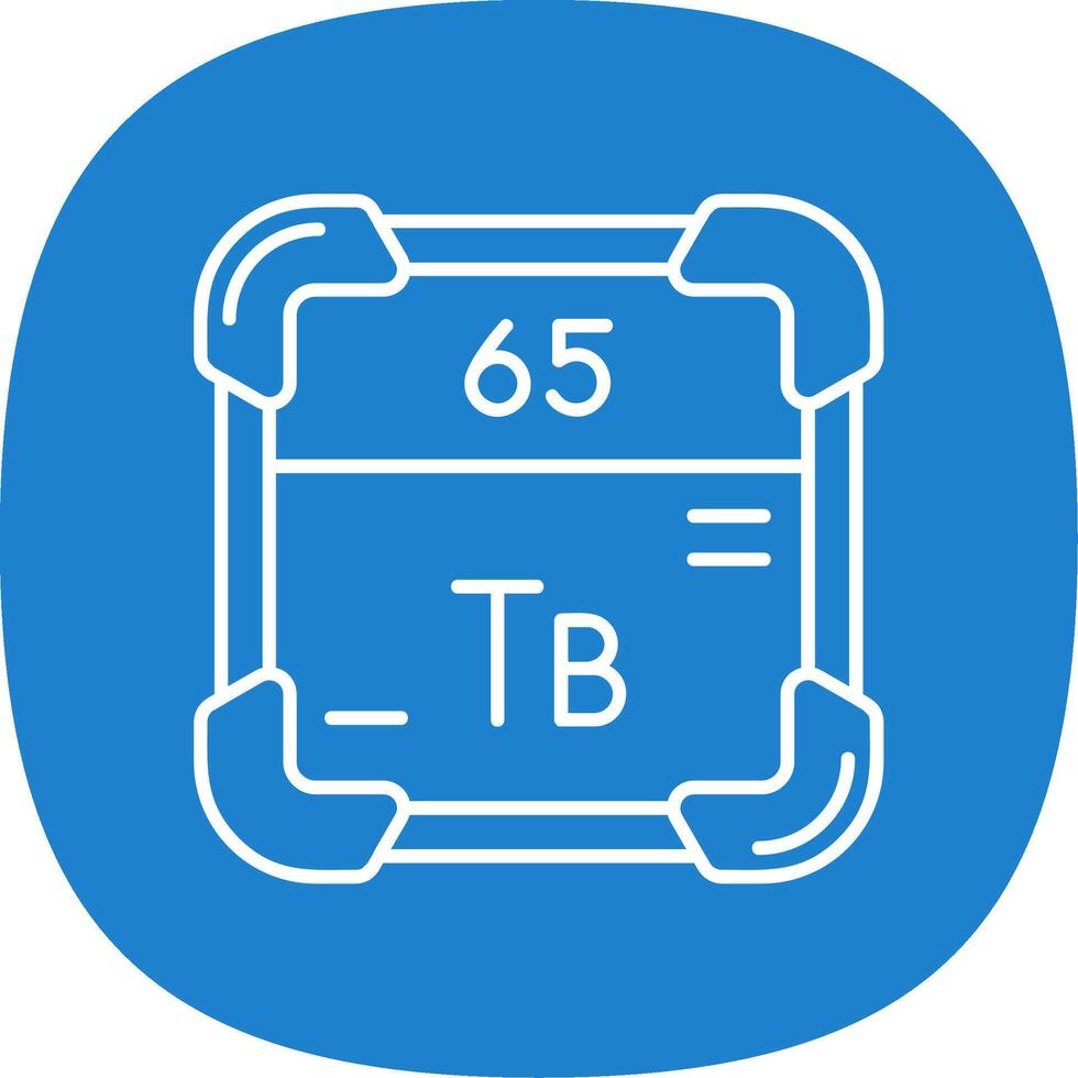 Terbium Line Curve Icon vector