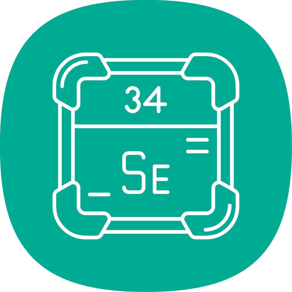 Selenium Line Curve Icon vector