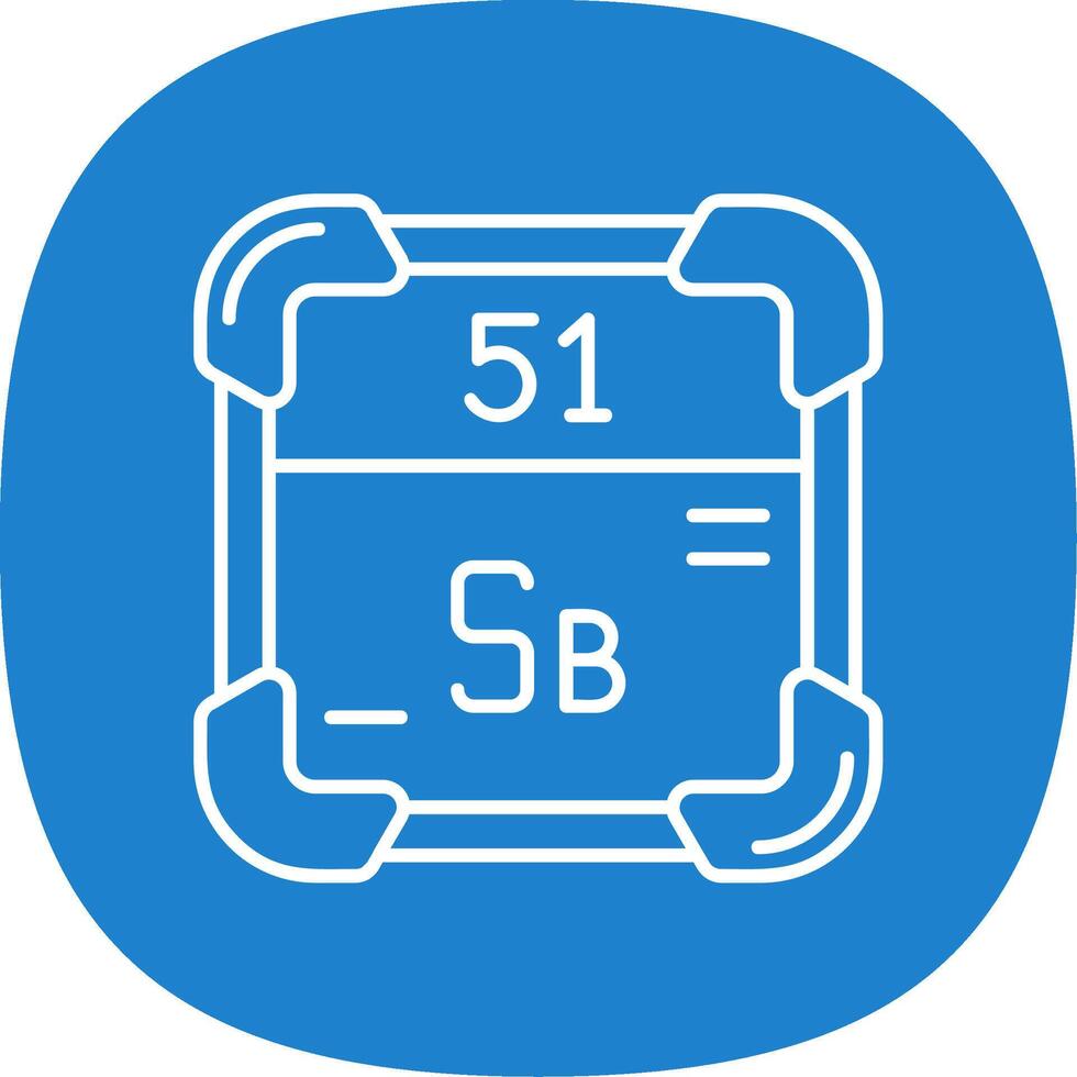 Antimony Line Curve Icon vector