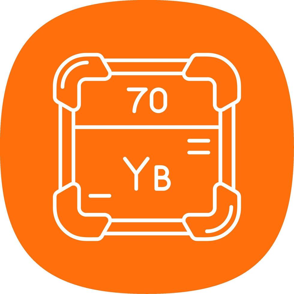 Ytterbium Line Curve Icon vector