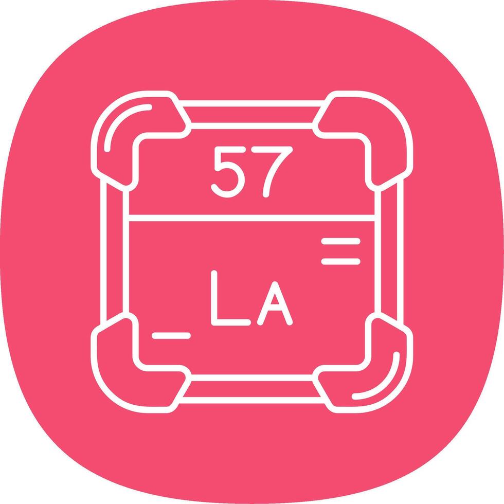 Lanthanum Line Curve Icon vector