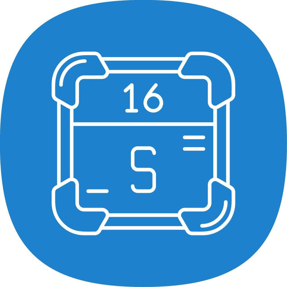 Sulfur Line Curve Icon vector