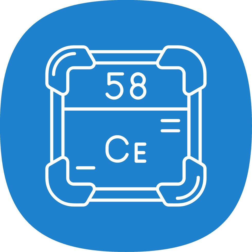 Cerium Line Curve Icon vector