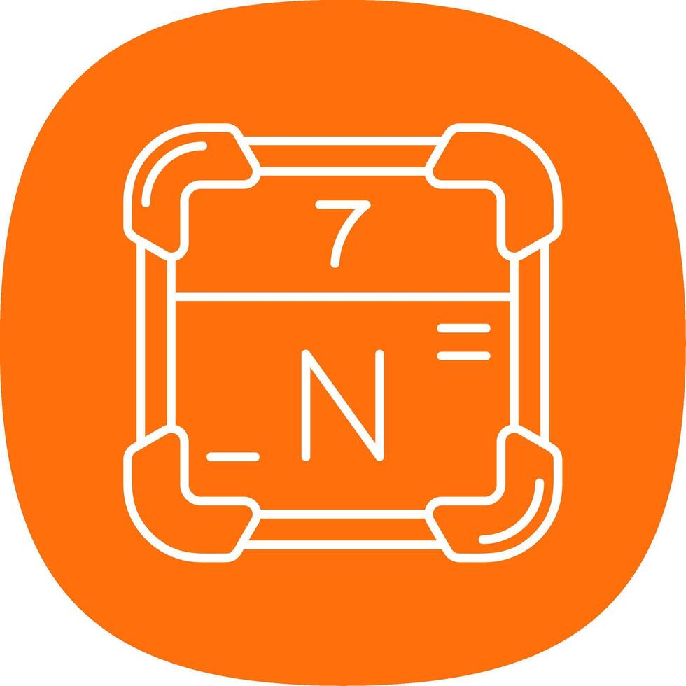 Nitrogen Line Curve Icon vector