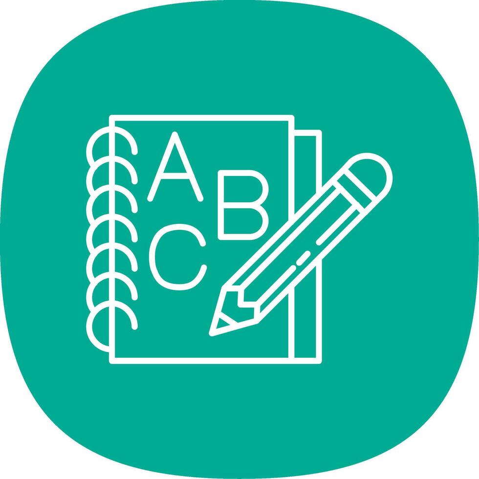 Notebook Line Curve Icon vector