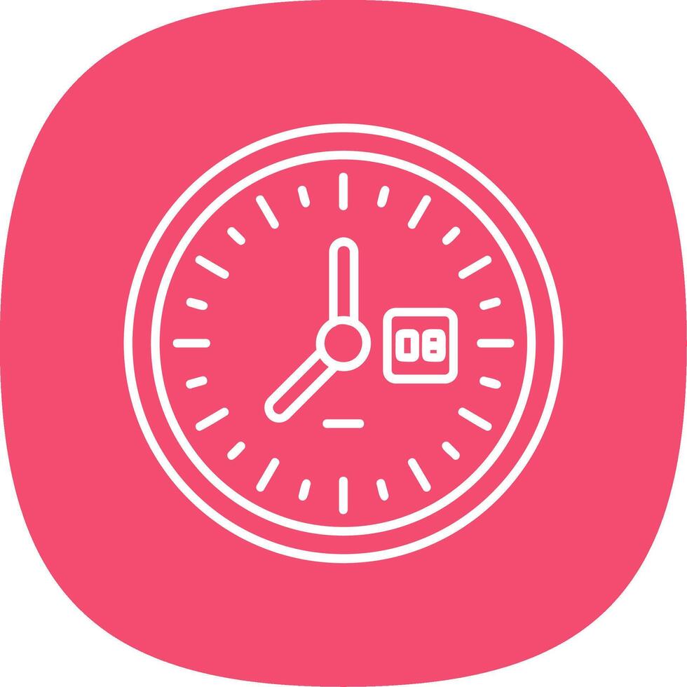 reloj línea curva icono vector